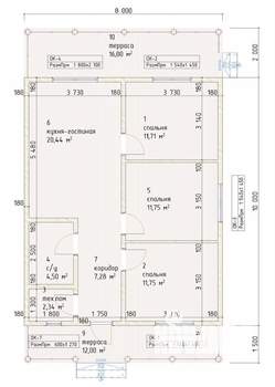 Дом 170м², 1-этажный, участок 6 сот.  