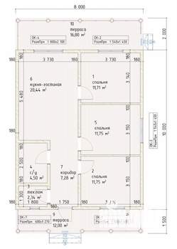 Дом 170м², 1-этажный, участок 6 сот.  