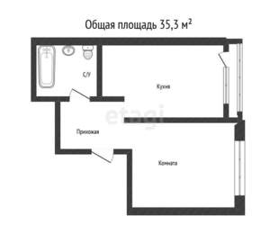 1-к квартира, на длительный срок, 35м2, 8/16 этаж