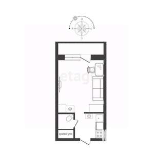 1-к квартира, на длительный срок, 24м2, 3/5 этаж