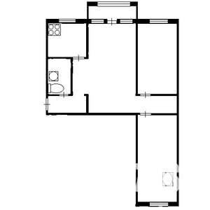 3-к квартира, на длительный срок, 60м2, 2/5 этаж