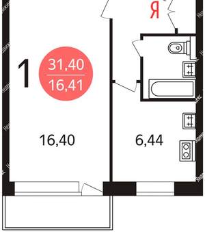 Студия квартира, на длительный срок, 31м2, 3/5 этаж