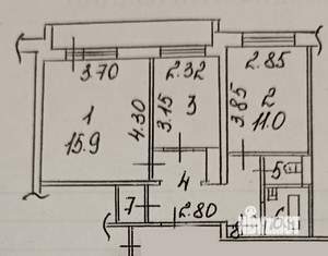 2-к квартира, на длительный срок, 47м2, 3/9 этаж