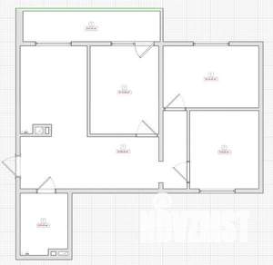 3-к квартира, на длительный срок, 60м2, 5/15 этаж