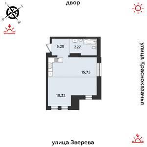 1-к квартира, строящийся дом, 48м2, 4/14 этаж