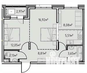 2-к квартира, вторичка, 60м2, 12/13 этаж
