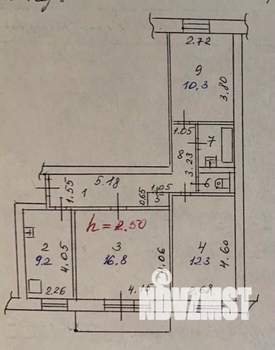 3-к квартира, вторичка, 63м2, 4/5 этаж