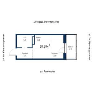 1-к квартира, вторичка, 29м2, 18/18 этаж
