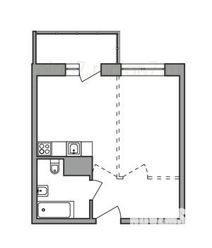 1-к квартира, строящийся дом, 35м2, 11/16 этаж