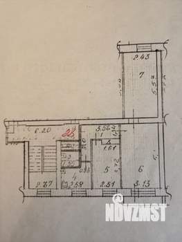 3-к квартира, вторичка, 56м2, 2/5 этаж