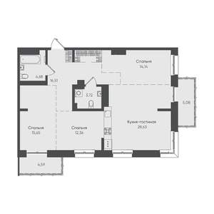 3-к квартира, вторичка, 105м2, 18/19 этаж