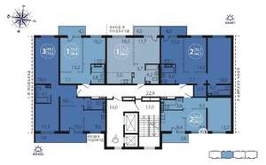 2-к квартира, вторичка, 64м2, 6/16 этаж