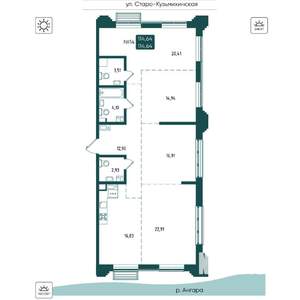 4-к квартира, вторичка, 115м2, 3/20 этаж