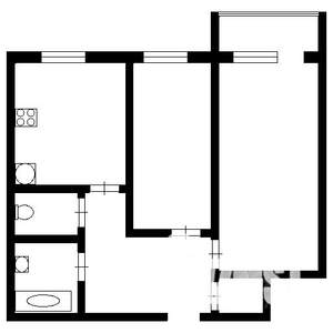 2-к квартира, вторичка, 54м2, 3/4 этаж