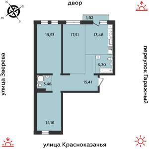 3-к квартира, строящийся дом, 92м2, 5/9 этаж