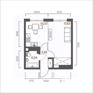 1-к квартира, вторичка, 36м2, 18/19 этаж