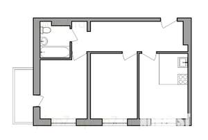 2-к квартира, строящийся дом, 52м2, 4/13 этаж