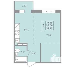 1-к квартира, вторичка, 39м2, 2/4 этаж