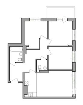 4-к квартира, строящийся дом, 75м2, 1/13 этаж
