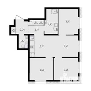 4-к квартира, вторичка, 55м2, 11/14 этаж