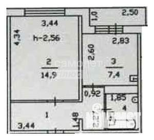 1-к квартира, вторичка, 35м2, 1/10 этаж