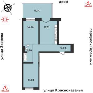 2-к квартира, строящийся дом, 86м2, 1/9 этаж