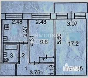 2-к квартира, вторичка, 45м2, 3/5 этаж