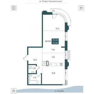 3-к квартира, вторичка, 75м2, 10/20 этаж