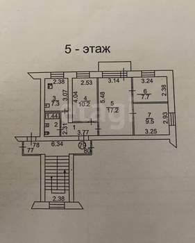 4-к квартира, вторичка, 61м2, 5/5 этаж