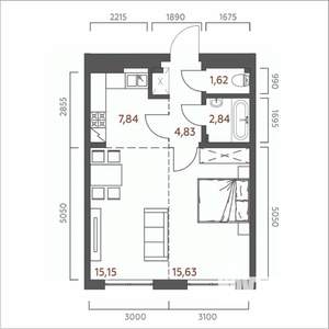 2-к квартира, строящийся дом, 48м2, 10/19 этаж