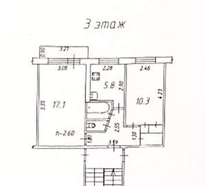 2-к квартира, вторичка, 44м2, 3/5 этаж