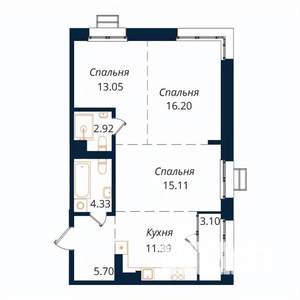 3-к квартира, вторичка, 72м2, 14/18 этаж