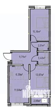 2-к квартира, вторичка, 65м2, 7/13 этаж