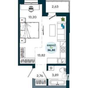 1-к квартира, вторичка, 36м2, 15/19 этаж