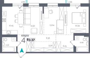 3-к квартира, вторичка, 83м2, 15/9 этаж