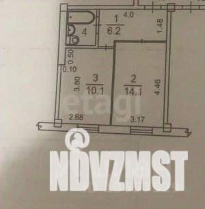 1-к квартира, вторичка, 34м2, 1/9 этаж