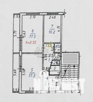 3-к квартира, вторичка, 72м2, 4/5 этаж