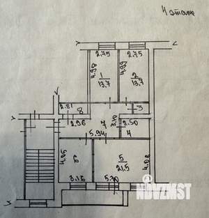 3-к квартира, вторичка, 93м2, 4/6 этаж