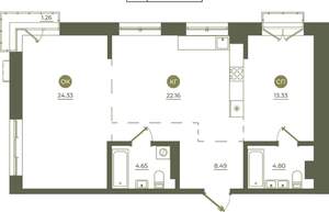 2-к квартира, вторичка, 79м2, 2/9 этаж