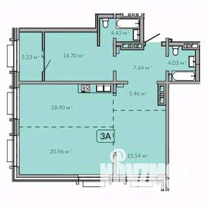 3-к квартира, строящийся дом, 97м2, 12/18 этаж