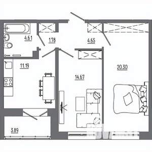 2-к квартира, вторичка, 60м2, 8/14 этаж