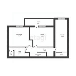2-к квартира, вторичка, 74м2, 5/5 этаж