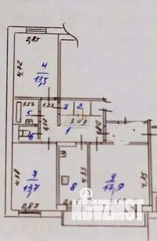 3-к квартира, вторичка, 68м2, 1/9 этаж