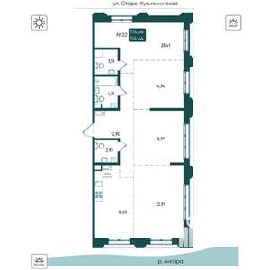 4-к квартира, вторичка, 115м2, 4/20 этаж