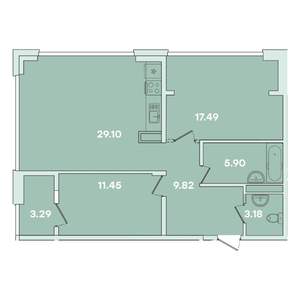 2-к квартира, вторичка, 80м2, 6/14 этаж