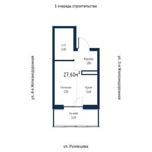 1-к квартира, вторичка, 28м2, 13/18 этаж