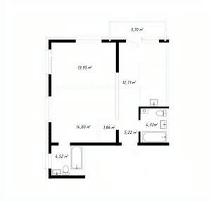 3-к квартира, вторичка, 61м2, 17/19 этаж