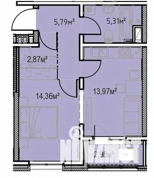 1-к квартира, вторичка, 45м2, 5/13 этаж