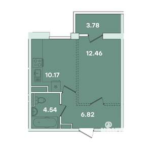 1-к квартира, вторичка, 38м2, 13/14 этаж