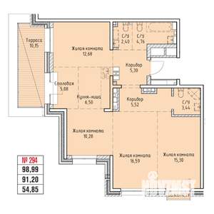 4-к квартира, строящийся дом, 99м2, 18/19 этаж